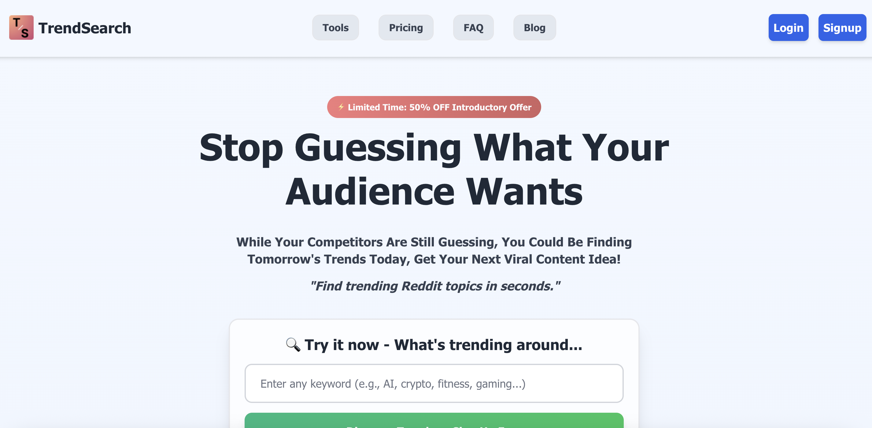 Reddit's native search interface showing basic search functionality